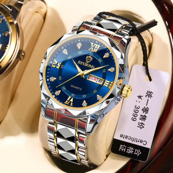 BINBOND 2521 Watch - Gold Blue