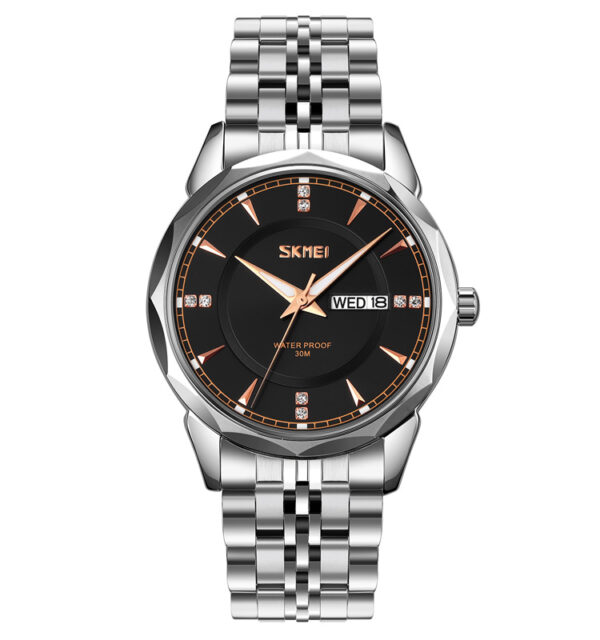 SKMEI 9268 Quartz Watch - Silver Black
