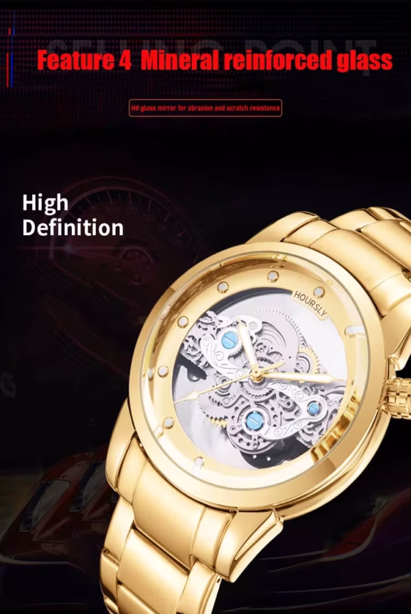 HOURSLY HY9111 Water Resistant Watch - Full Gold - Image 5
