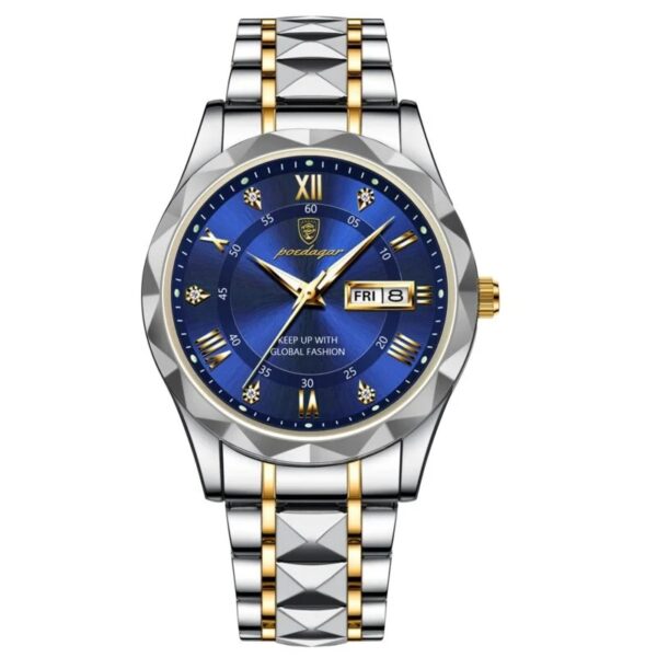 POEDAGAR 615 Watch (123 Version) - Gold Blue