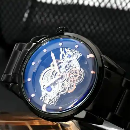 BESTWIN BW911 Mens Quartz Watch - Full Black - Image 2
