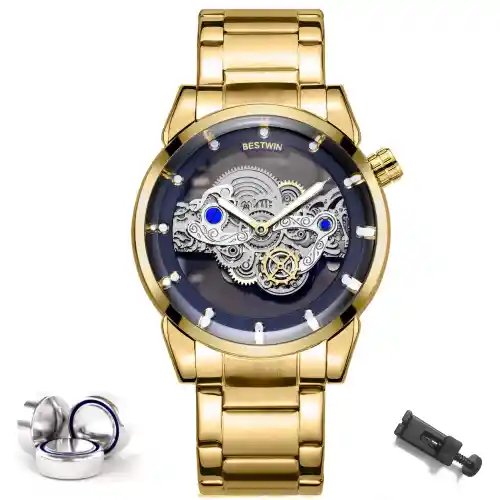 BESTWIN BW911 Mens Quartz Watch - Gold Black