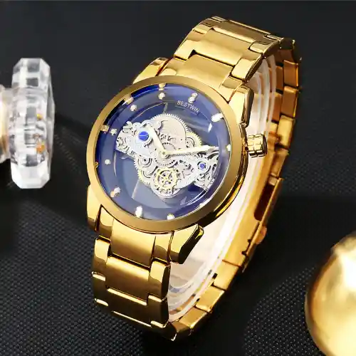 BESTWIN BW911 Mens Quartz Watch - Gold Black - Image 2