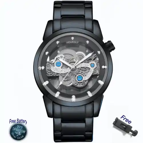 HOURSLY HY9111 Mens Quartz Watch - Full Black