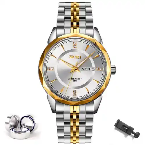 SKMEI 9268 Quartz Watch - Gold White