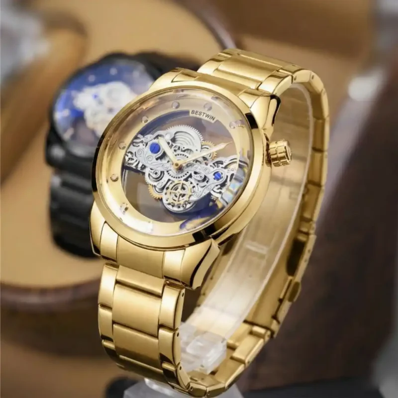 BESTWIN BW911 Mens Quartz Watch - Full Gold