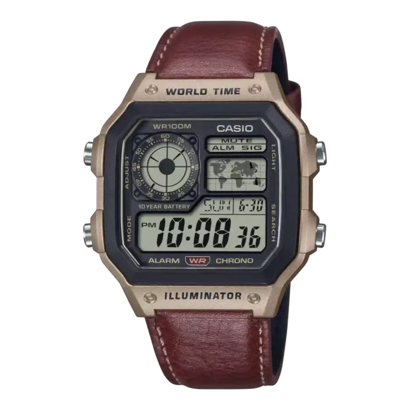 CASIO AE-1200WHL-5AV - Rose Gold Brown Strap