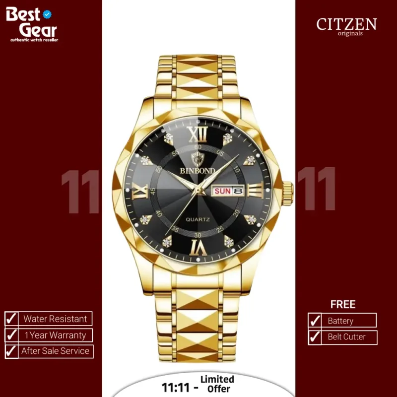 BINBOND 2521 Watch - Full Gold Black