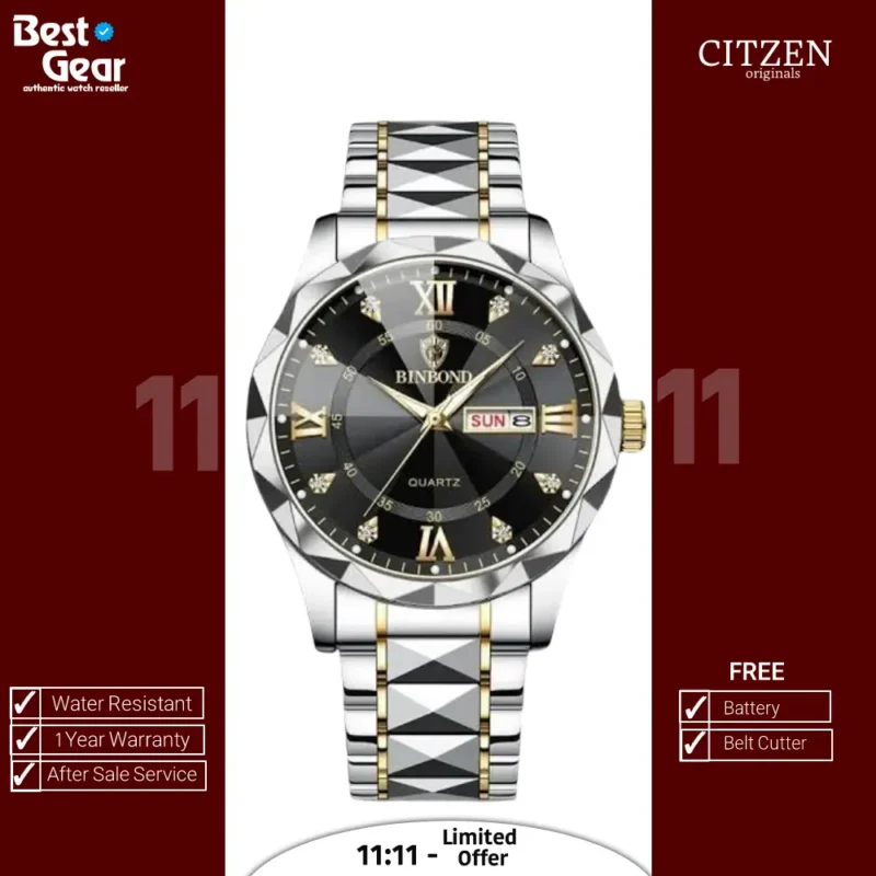 BINBOND 2521 Watch - Gold Black