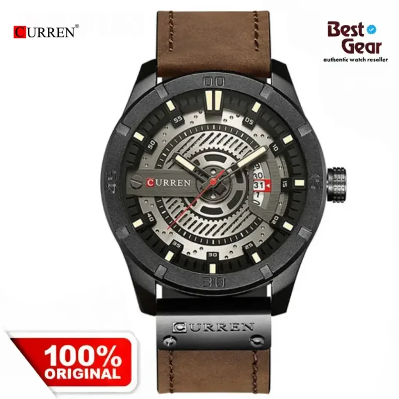 CURREN 8301- Men’s PU Leather Quartz Watch